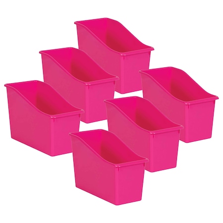 Teacher Created Resources Book Storage Bin, Plastic, Pink, 6 PK 20390